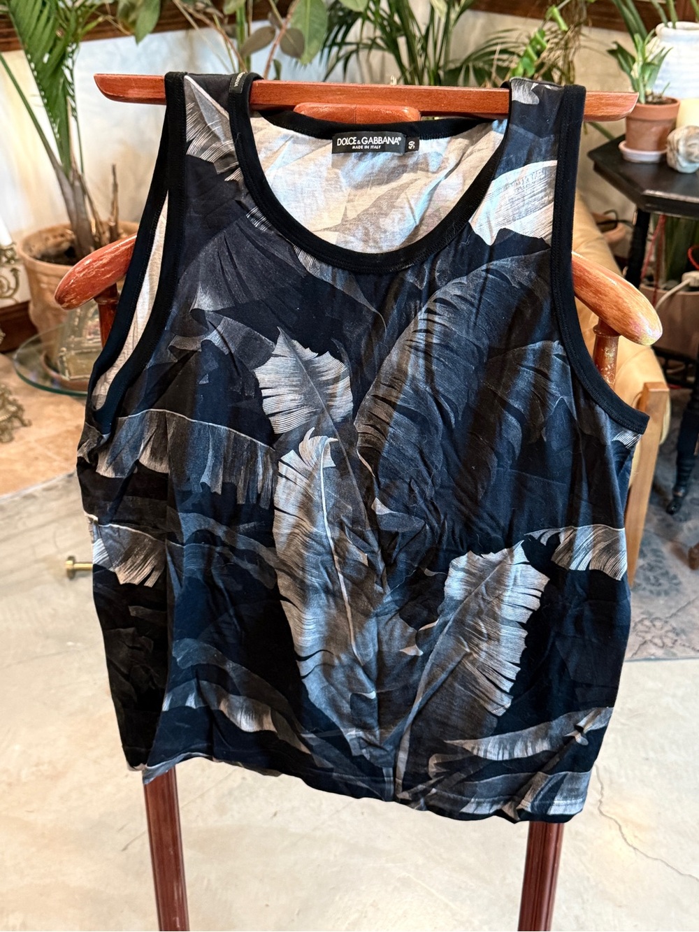 Dolce & Gabbana Black Floral Tank Top